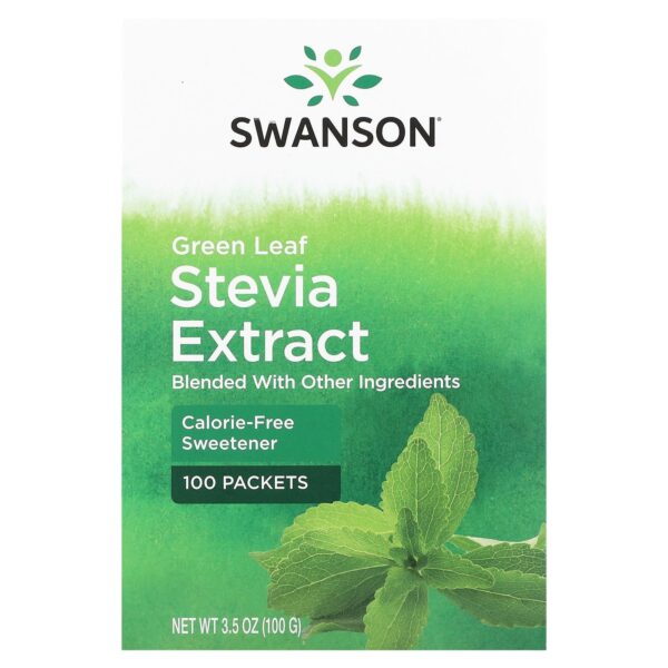 Swanson Green Leaf Stevia Extract by 100 Packets