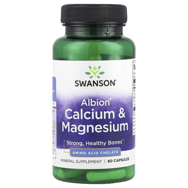 Swanson Albion Calcium Glycinate & Magnesium Glycinate by 60 Capsules