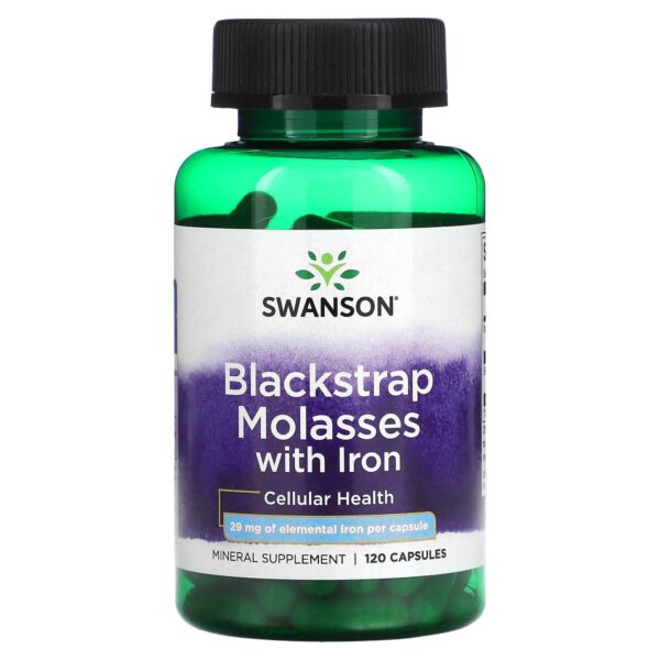 Swanson Blackstrap Molasses 17mg With Iron by 120 Capsules
