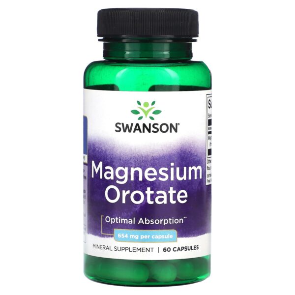 Swanson Magnesium Orotate 654mg by 60 Capsules