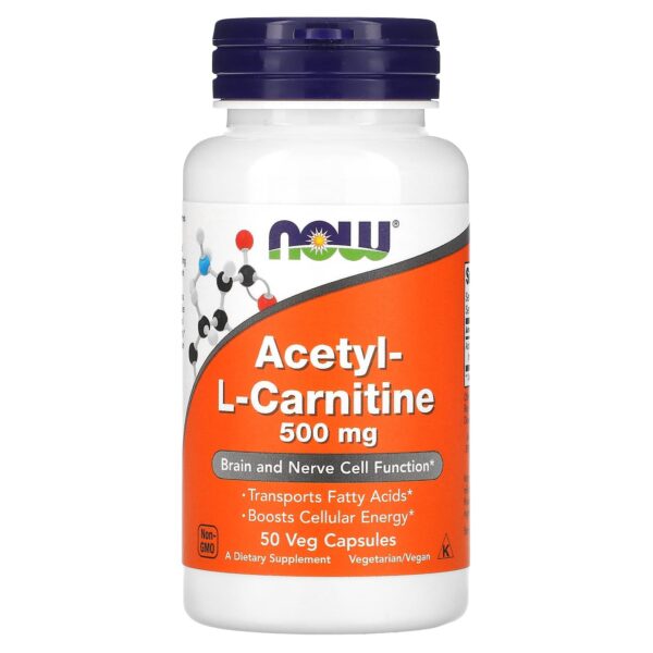 Now Acetyl-L- Carnitine 500mg by 50 Capsules