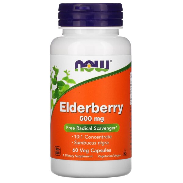 Now Elderberry 500mg by 60 Capsules