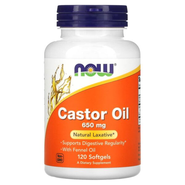 Now Castor Oil 650mg by 120 Softgels