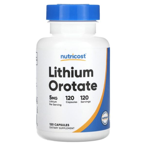 Nutricost Lithium Orotate 5mg by 120 Capsules