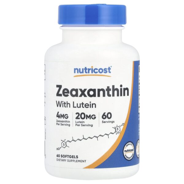 Nutricost Zeaxanthin 4mg with Lutein 20mg by 60 Softgels