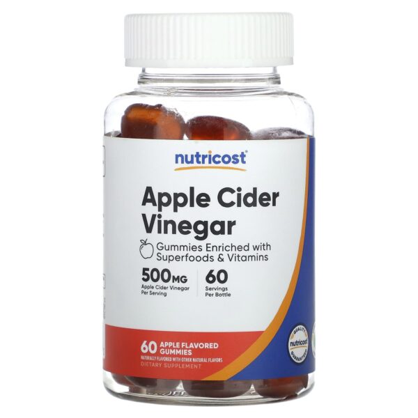 Nutricost Apple Cider Vinegar 500mg by 60 Gummies