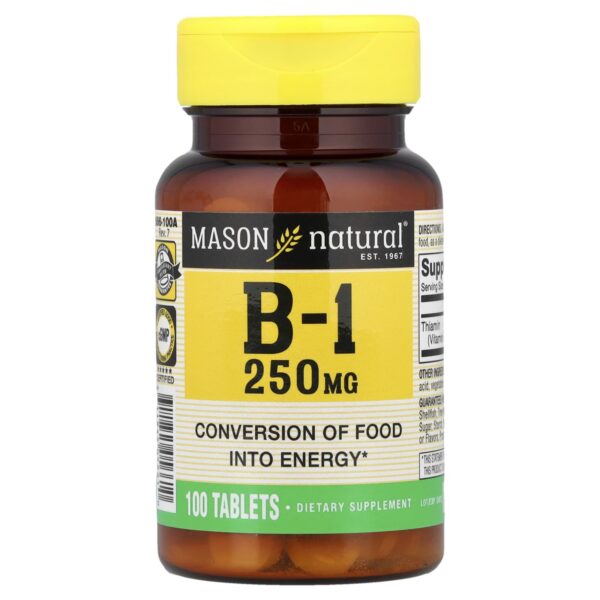 Mason Natural Vitamin B-1 250mg by 100 Tablets